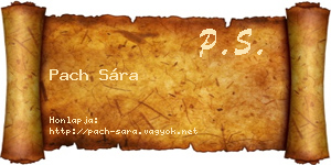 Pach Sára névjegykártya