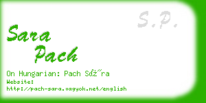 sara pach business card